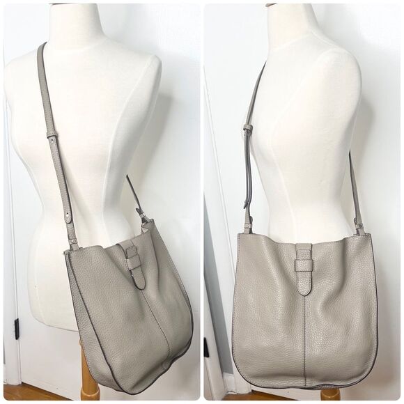 Banana Republic Taupe Italian Leather Hobo/Crossbody BAG - Picture 2 of 11